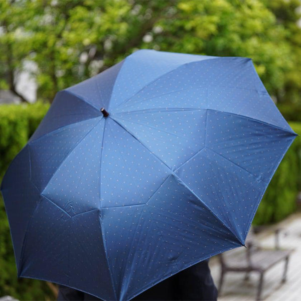 雨傘｜紳士 ピンドット 折りたたみ (ネイビー) | 東京洋傘 | 宮内庁 