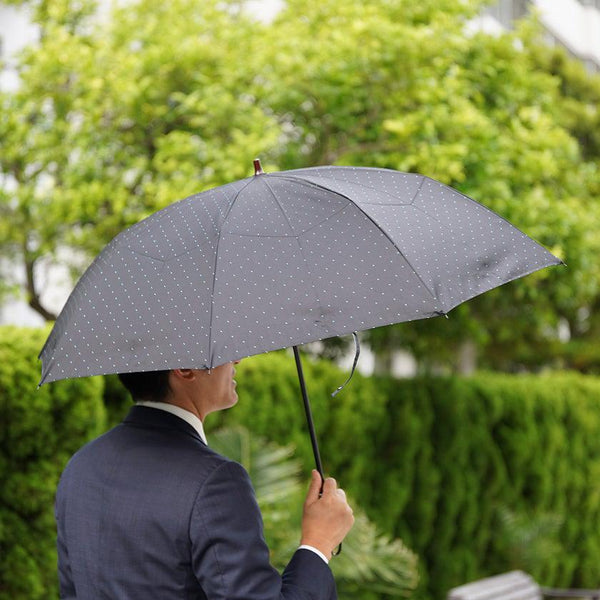 雨傘｜紳士 ピンドット 折りたたみ (ブラック) | 東京洋傘